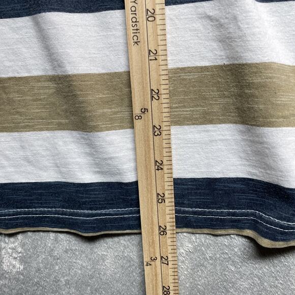 Vintage Y2K Ecko Unltd Shirt Mens Size 2XL Blue Tan Striped Short Sleeve - Picture 8 of 8